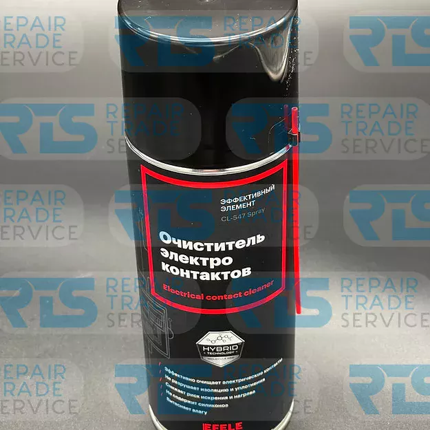 Очиститель электроконтактов EFELE CL-547 SPRAY (520 мл.)  Аэрозольный состав для очистки и обезжиривания электроконтактов, удаления защитных покрытий и окисных пленок с печатных плат  Очиститель электроконтактов EFELE CL-547 SPRAY
